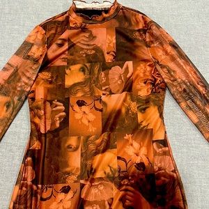 Brown and black dress / 70s inspired